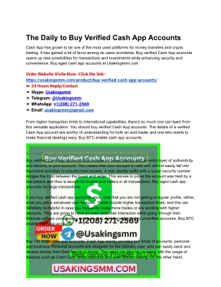 the daily to buy verified cash app accounts