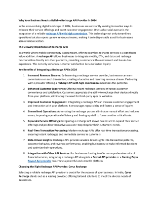why your business needs a reliable recharge