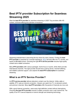 best iptv provider subscription for seamless
