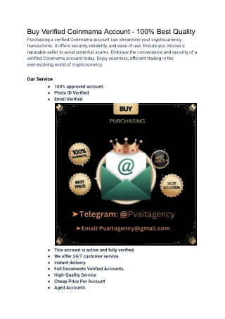 Buy Verified Coinmama Account - 100% Best Quality