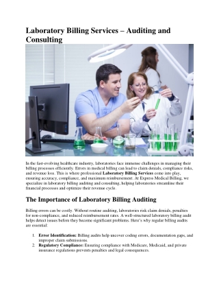 laboratory billing services auditing