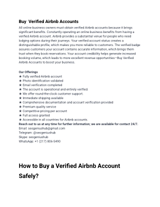 Buy verified Airbnb Accounts – Secure & Trusted From Listing