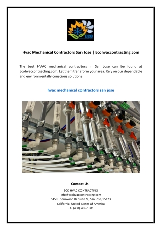 Hvac Mechanical Contractors San Jose | Ecohvaccontracting.com