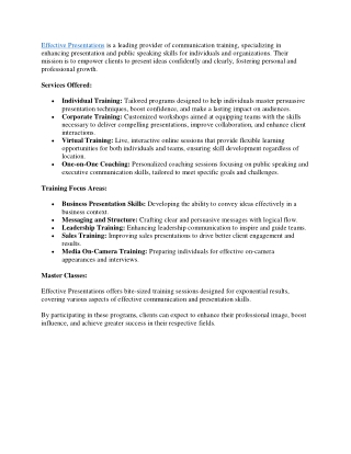 effective presentations is a leading provider