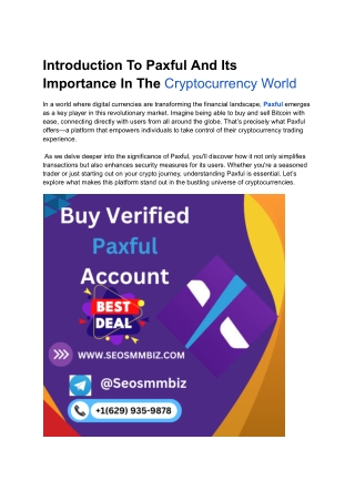 Quick and Trusted Way to Get Buying Verified Paxful Account