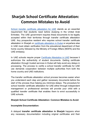Sharjah School Certificate Attestation_ Common Mistakes to Avoid.docx