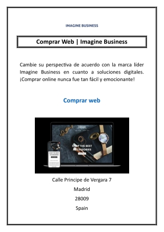 comprar web imagine business