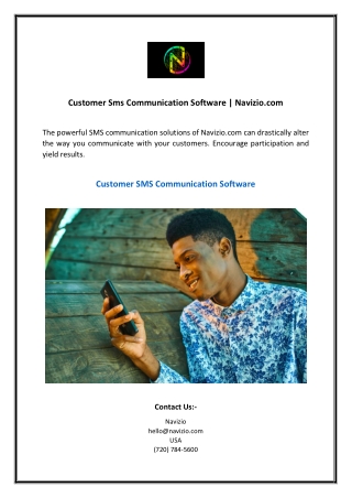 Customer Sms Communication Software | Navizio.com