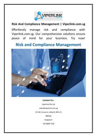 risk and compliance management viperlink com sg