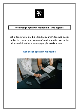 Web Design Agency In Melbourne | One Big Idea