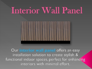 Interior Wall Panel