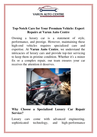 Top-Notch Care for Your Premium Vehicle Expert Repairs at Varun Auto Centre (1)
