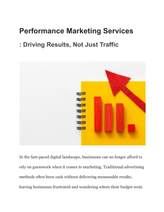 The Future of Digital Advertising: Performance Marketing Services