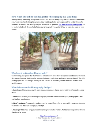 How Much Should Be the Budget for Photography in a Wedding.docx