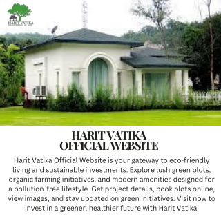 Harit Vatika Official Website is your gateway to eco-friendly living and sustain