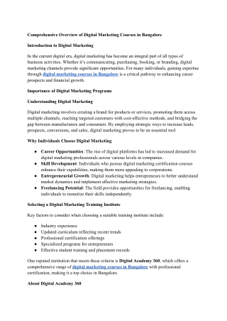 comprehensive overview of digital marketing