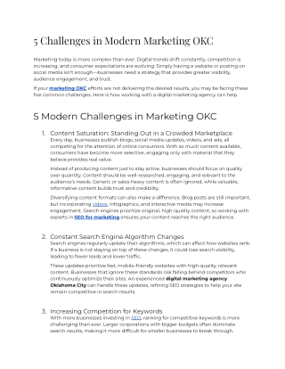 5 Challenges in Modern Marketing OKC