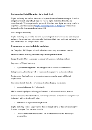 understanding digital marketing an in depth study