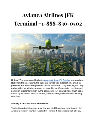 avianca airlines jfk terminal 1 888 839 0502
