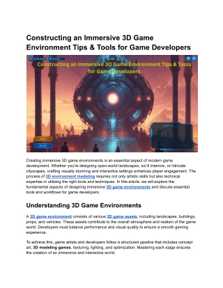 constructing an immersive 3d game environment