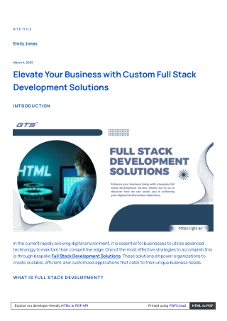 Elevate Your Business with Custom Full Stack Development Solutions
