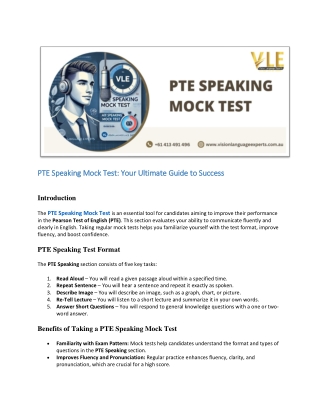 PTE Speaking Mock Test by Vision Language Experts
