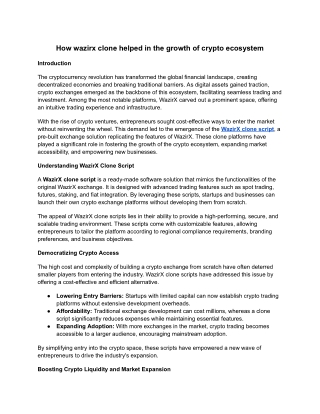 How wazirx clone helped in the growth of crypto ecosystem