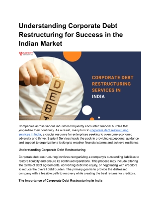 corporate debt restructuring services in india - Google Docs