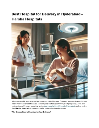 Best Hospital for Delivery in Hyderabad - Harsha Hospitals