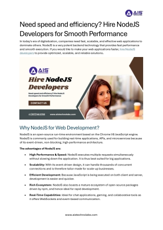 need speed and efficiency hire nodejs developers