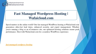 fast managed wordpress hosting wafaicloud com