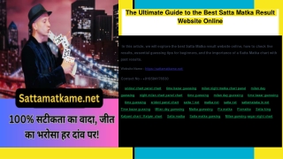 Unlocking Success in Satta Matka: Tips, Charts, and Predictions for Beginners