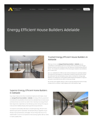 Energy Efficient House Builders Adelaide