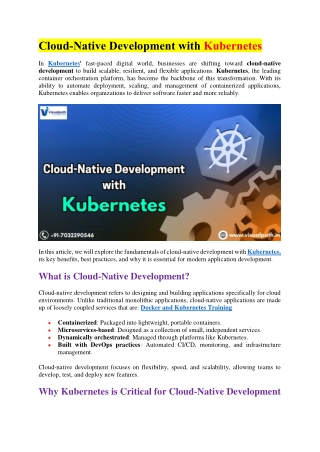 cloud native development with kubernetes