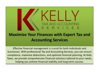 Maximize Your Finances with Expert Tax and Accounting Services