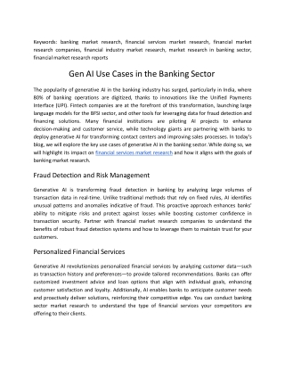 keywords banking market research financial