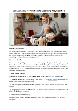 spring cleaning for new parents organizing baby