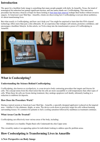 How Coolsculpting is Transforming Lives in Amarillo