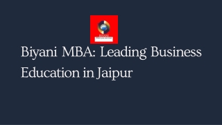 Biyani MBA: Leading Business Education in Jaipur
