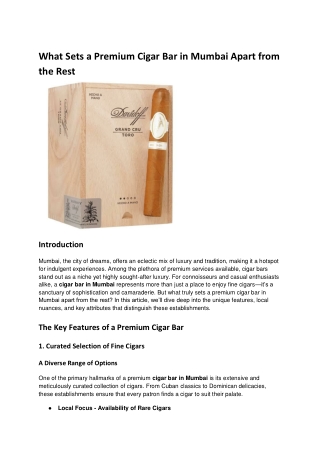 what sets a premium cigar bar in mumbai apart
