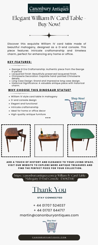 Elegant William IV Card Table - Buy Now!