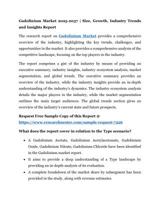 gadolinium market 2025 2037 size growth industry