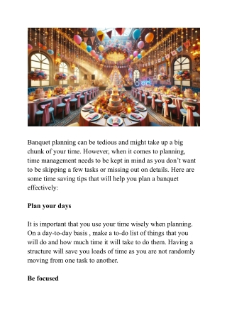Time Management Tips: Because Your Banquet Won't Plan Itself