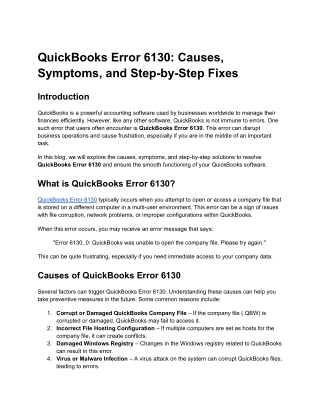 QuickBooks Error 6130_ Causes, Symptoms, and Step-by-Step Fixes