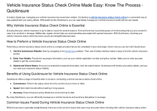 vehicle insurance status check online made easy know the process quickinsure