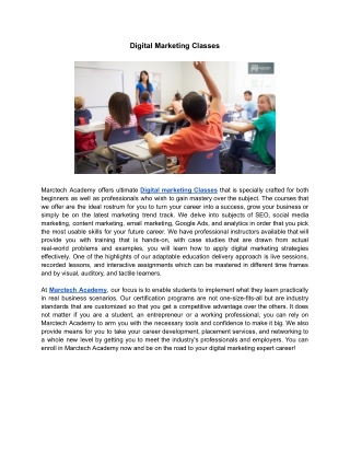 Digital Marketing Classes | Marctech Academy
