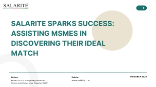 salarite sparks success assisting msmes