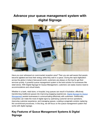 advance your queue management system with digital