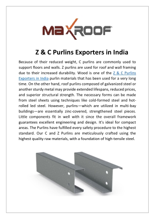 Z & C Purlins Exporters in India (1)