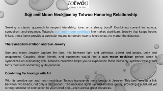 Sun and Moon Necklace by Totwoo Honoring Relationship